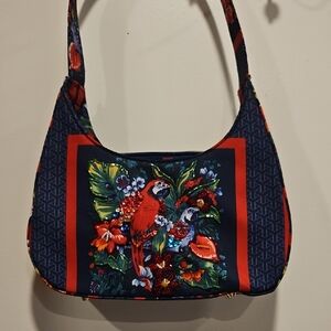 Floral Parrot Print Women's Bag